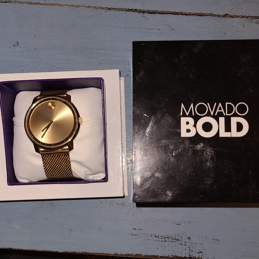 Gold MOVADO BOLD watch